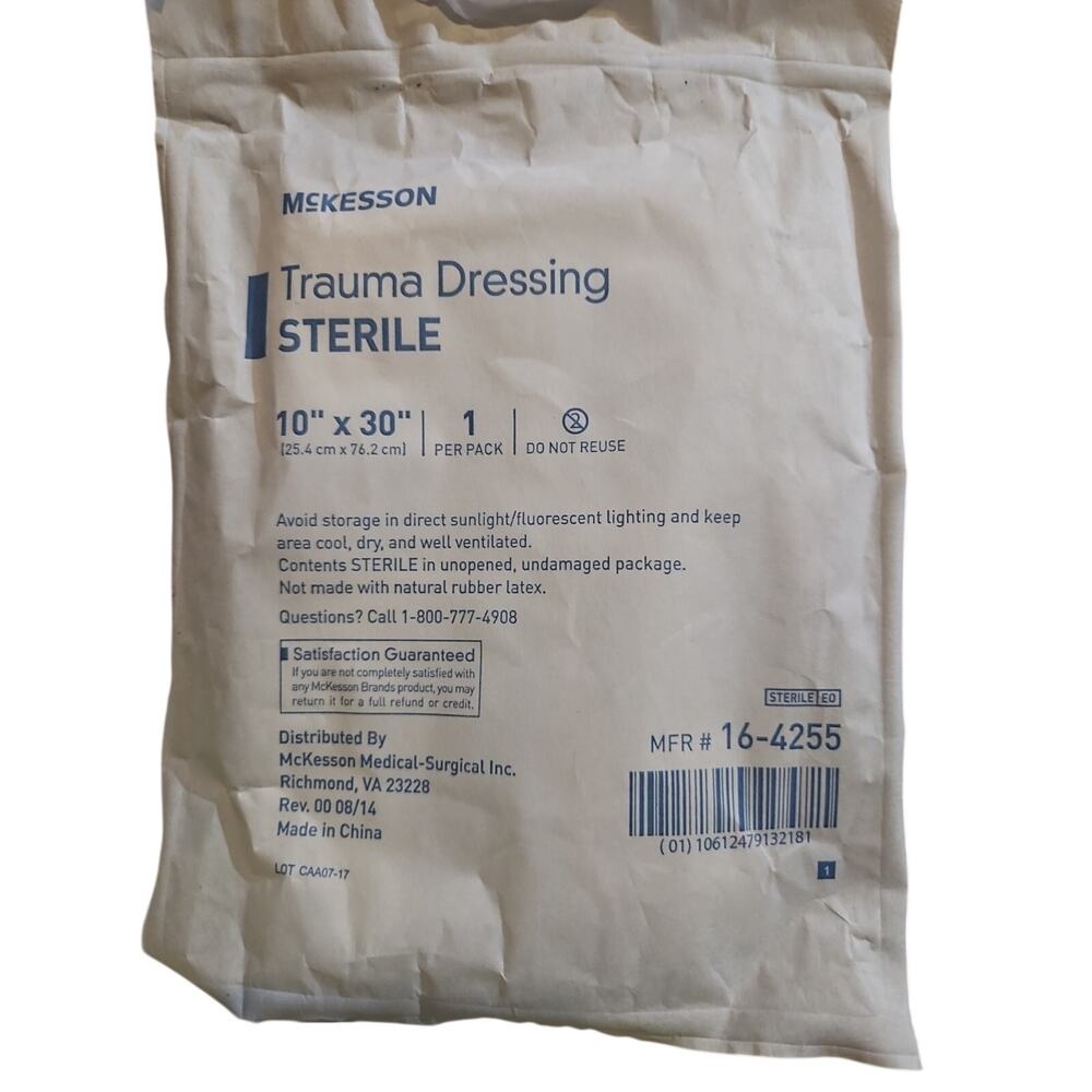 McKesson White Trauma Dressing Sterile 10 x 30" 16-4255 1 per Pack